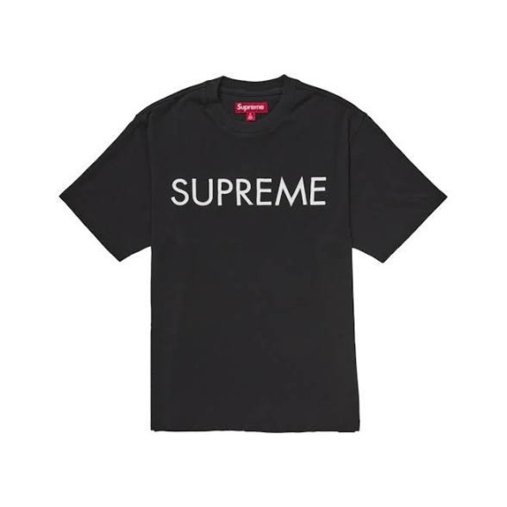Supreme Capital S/S Top FW25 Size Large Black Graphic Logo T-Shirt Streetwear